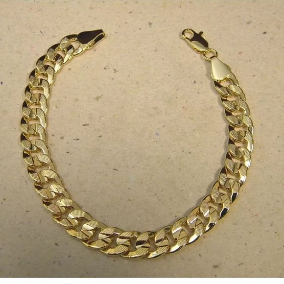 NEW High Polish Real IP 14K Gold Cuban Bracelet